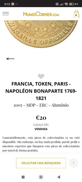 Medalla de Napoleón para coleccionista