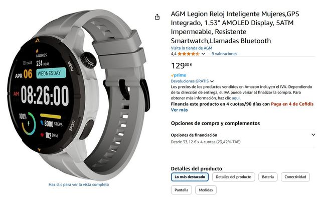 Smartwatch Mãos Livres AGM Legion