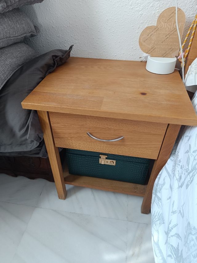 2 mesitas noche chapa roble