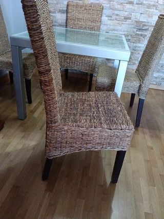 Sillas de ratán (4) Impecables