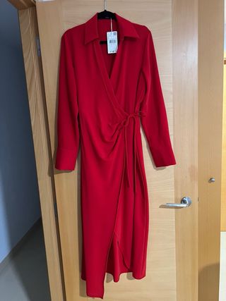 Vestido rojo camisero