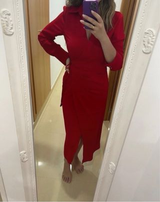 Vestido rojo camisero