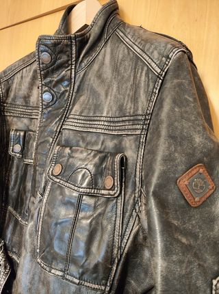  Cazadora de piel auténtica retro Timberland