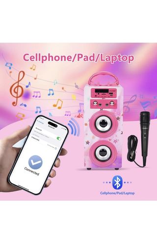 DYNASONIC, Altavoz Karaoke con 2 Micrófonos