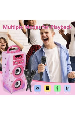 DYNASONIC, Altavoz Karaoke con 2 Micrófonos