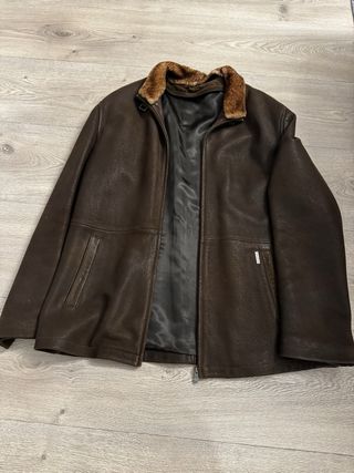 Chaqueta de piel y forro lana extraible (Caramelo)