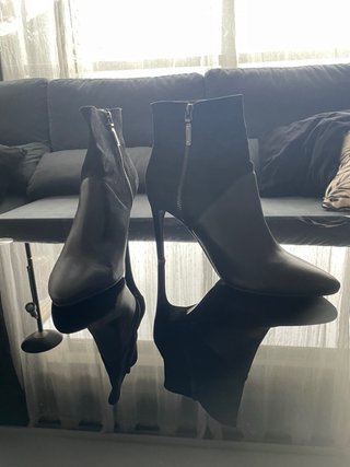 Botines negros piel y antelina 41