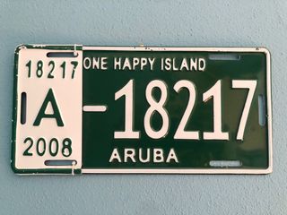 Targa automobilistica originale Aruba