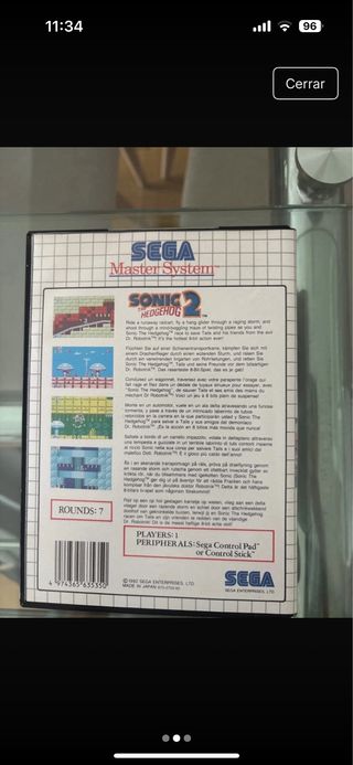 Juego Sonic Sega