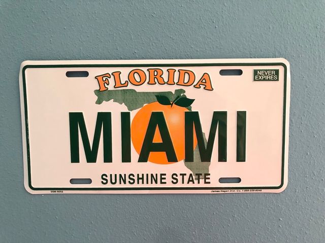 Targa in metallo Miami Florida