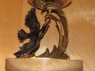 Antiguo candelabro francés pájaro ave años 30