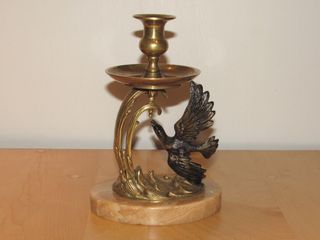 Antiguo candelabro francés pájaro ave años 30