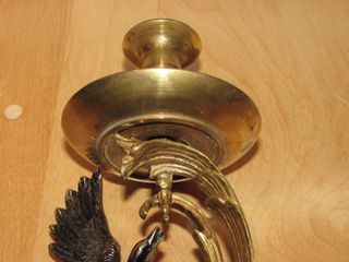 Antiguo candelabro francés pájaro ave años 30