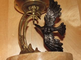 Antiguo candelabro francés pájaro ave años 30