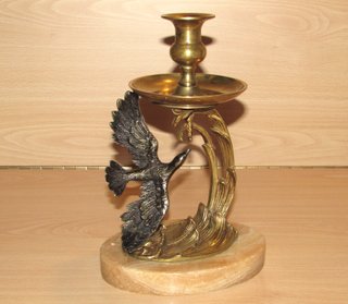 Antiguo candelabro francés pájaro ave años 30