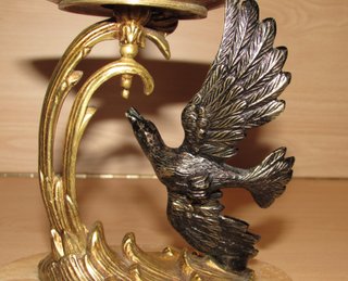 Antiguo candelabro francés pájaro ave años 30