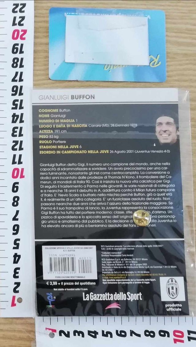Spilla Buffon (Juventus) La collezione 2006/2007