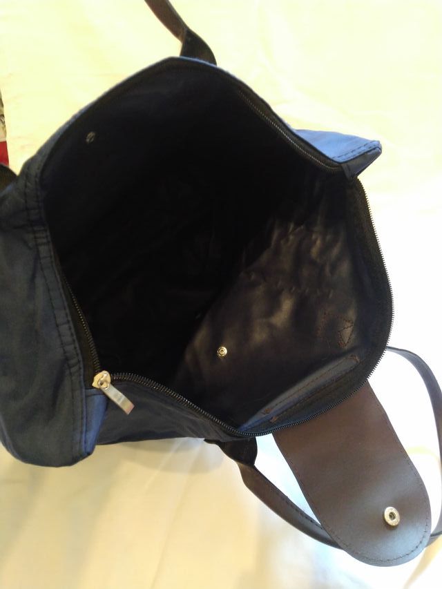 tote bag a spalla ripiegabile in nylon colore blu 