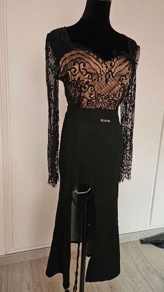 Conjunto de falda sexy con encaje