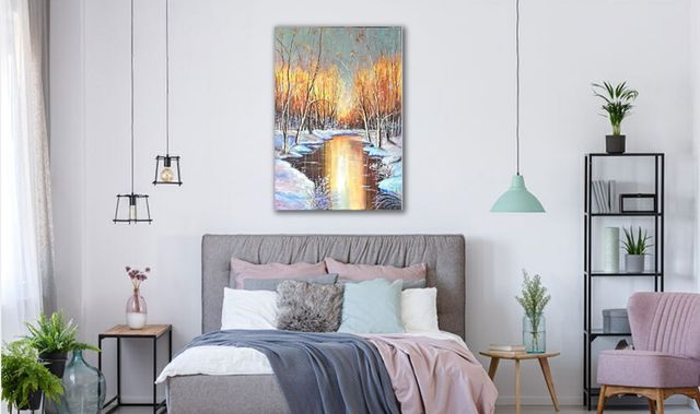 Cuadro pintura al óleo de Nieve