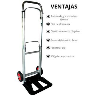 Carretilla 90kg aluminio plegable