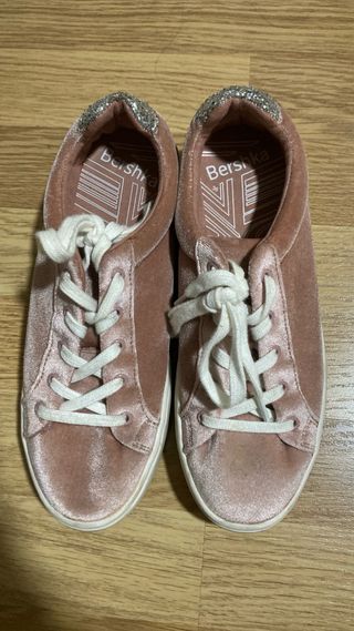 Zapatillas cordones terciopelo