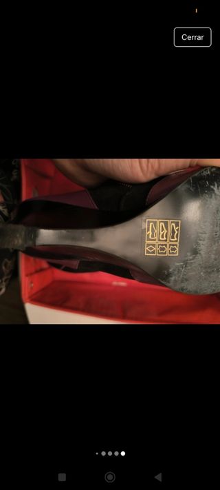 Botines en piel bicolor con cuña 