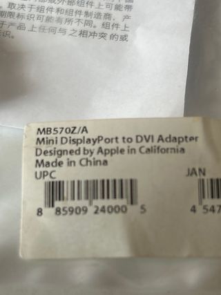 Adaptador Mini Display Port a DVI Adapter A1305