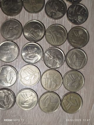 Lote 74 monedas de 5 pesetas
