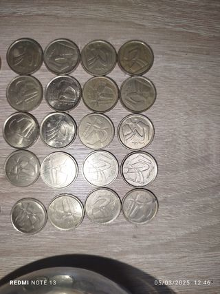 Lote 74 monedas de 5 pesetas