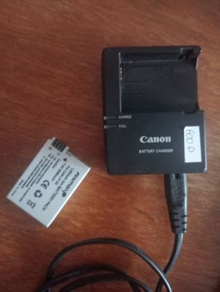 Cargador cámara fotos Canon con batería