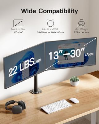 (Precintado) Soporte brazo 2 monitores hasta 30”