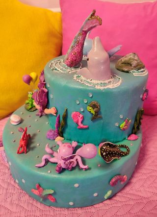 TARTA GRANDE SIRENA DECORACIÓN