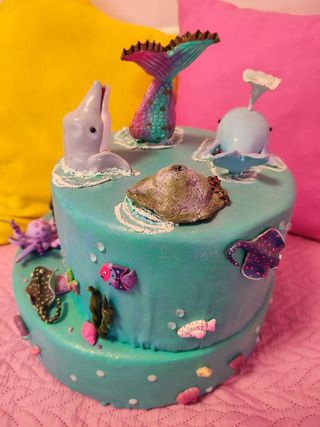 TARTA GRANDE SIRENA DECORACIÓN