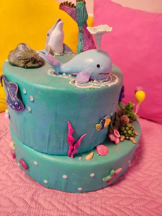 TARTA GRANDE SIRENA DECORACIÓN