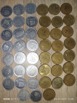 Lote de 89 monedas de 1 peseta