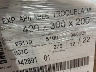 275x Gavetas carton apilables para almacenaje