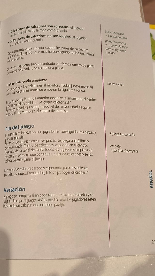 Juego El monstruo de los calcetines