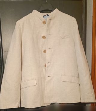 Traje chaqueta niño, lino, comunión. Talla 9-10