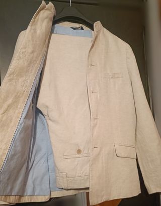 Traje chaqueta niño, lino, comunión. Talla 9-10