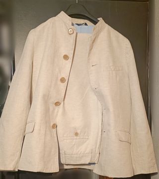 Traje chaqueta niño, lino, comunión. Talla 9-10