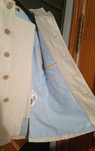 Traje chaqueta niño, lino, comunión. Talla 9-10