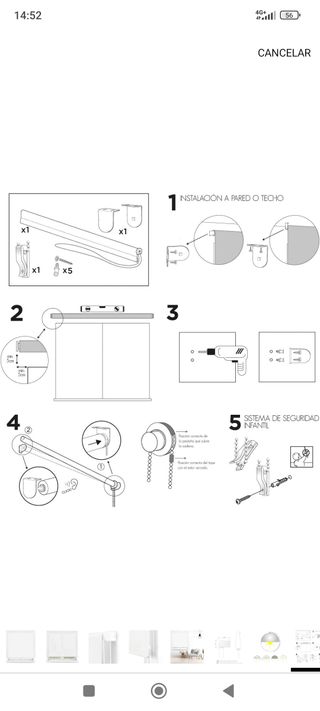 Estor enrollable translúcido liso