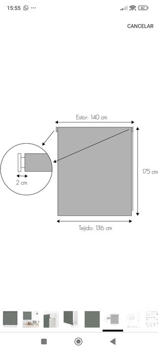 Estor enrollable translúcido liso