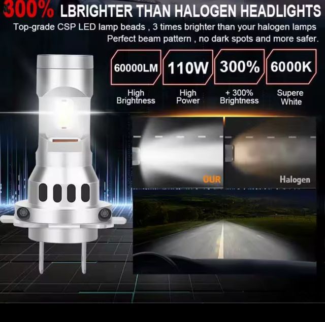 Coppia di lampadine LED per auto H7 25000 lumen NUOVE