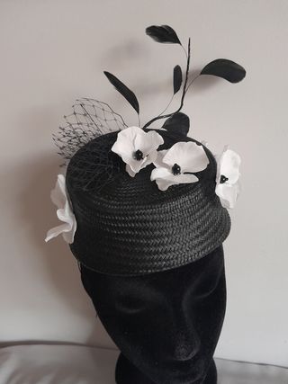 Tocado/casquete alto boda, ceremonia, fiesta