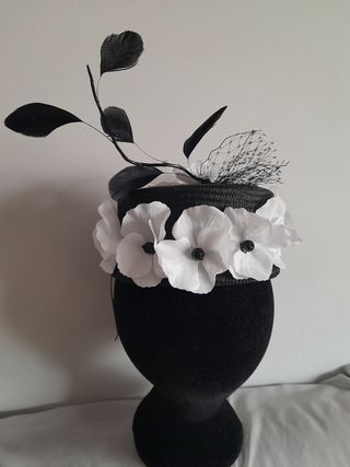 Tocado/casquete alto boda, ceremonia, fiesta