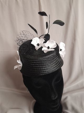 Tocado/casquete alto boda, ceremonia, fiesta