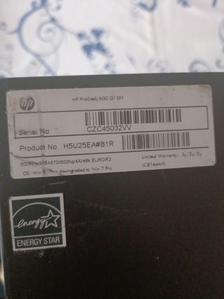 Ordenador HP prodesk 600 G1 a