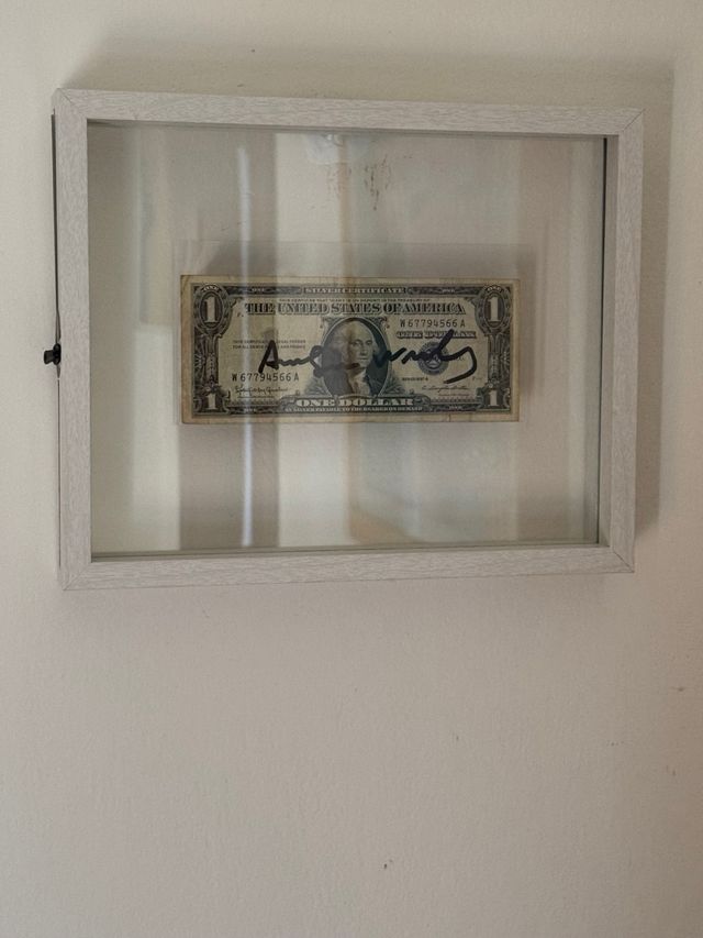 Andy Warhol banconota da un Dollaro Autografata Si